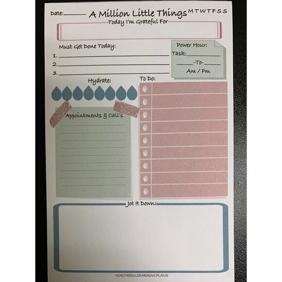 A Million Little Things Daily Planner Notepad 6x4 - Picture 4 of 7